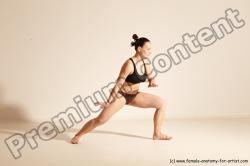 Underwear Martial art Woman White Moving poses Average long colored Dynamic poses Academic